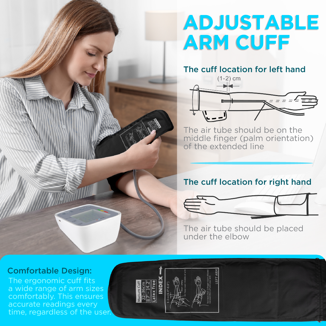 Vissco Fully Automatic Digital Blood Pressure Monitor | Large LCD Display, Irregular Heartbeat Detection, Memory Function, Adjustable Arm Cuff | Micro USB & Battery Powered, 2-Year Warranty