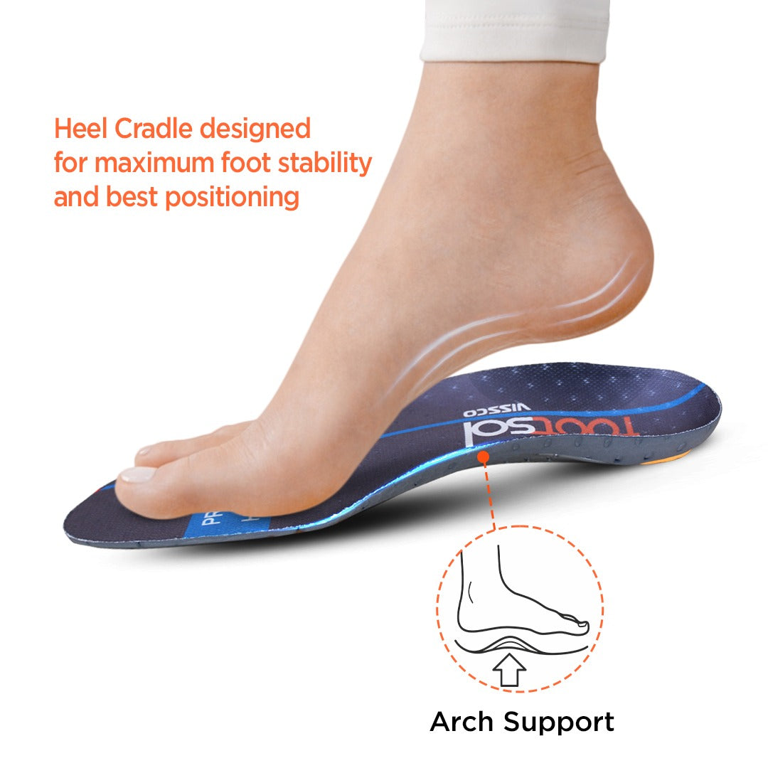 Footsol Shoe Insoles for Low Arch, Flat Feet, Insoles for Heel pain, Over-Pronation