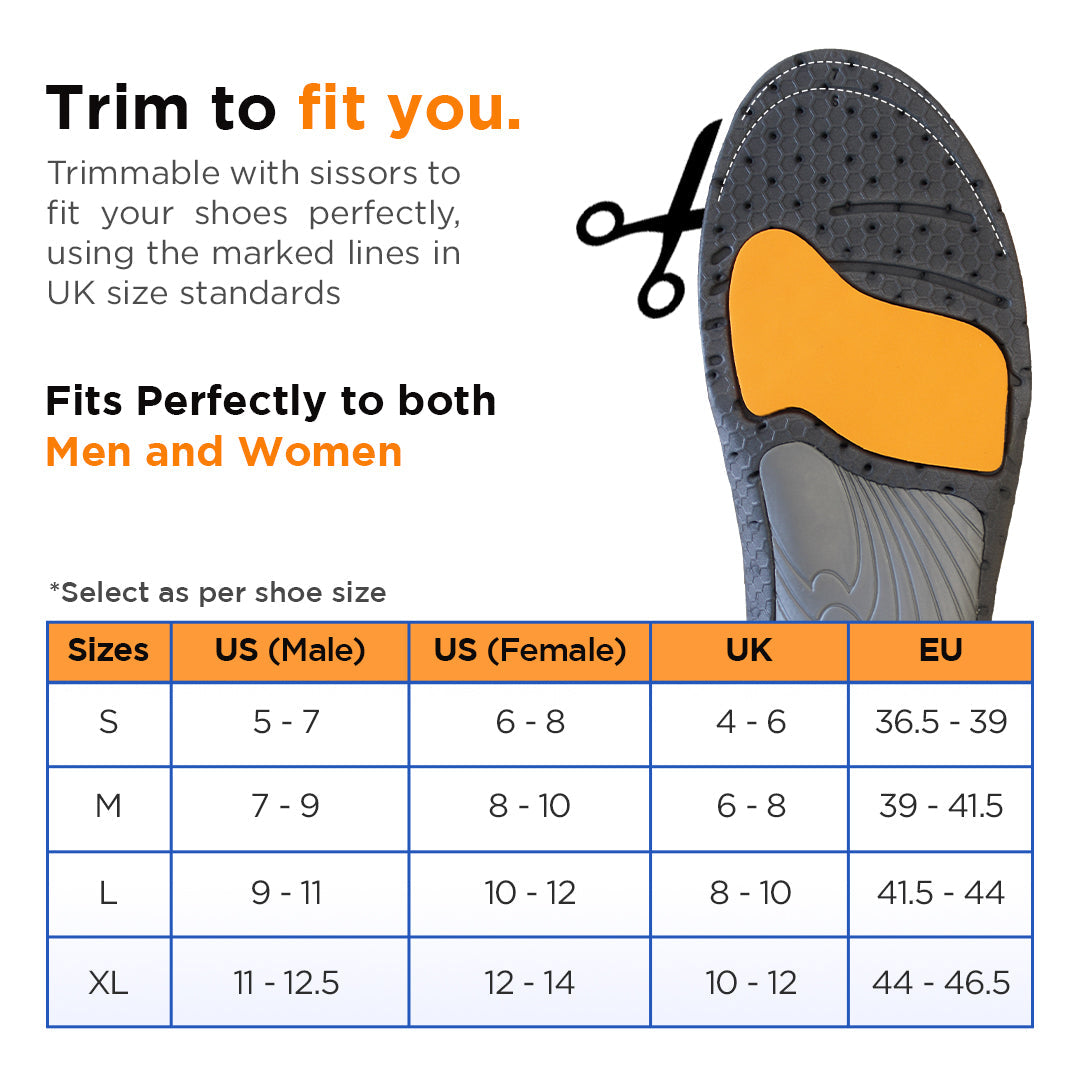 Footsol Shoe Insoles for Low Arch, Flat Feet, Insoles for Heel pain, Over-Pronation