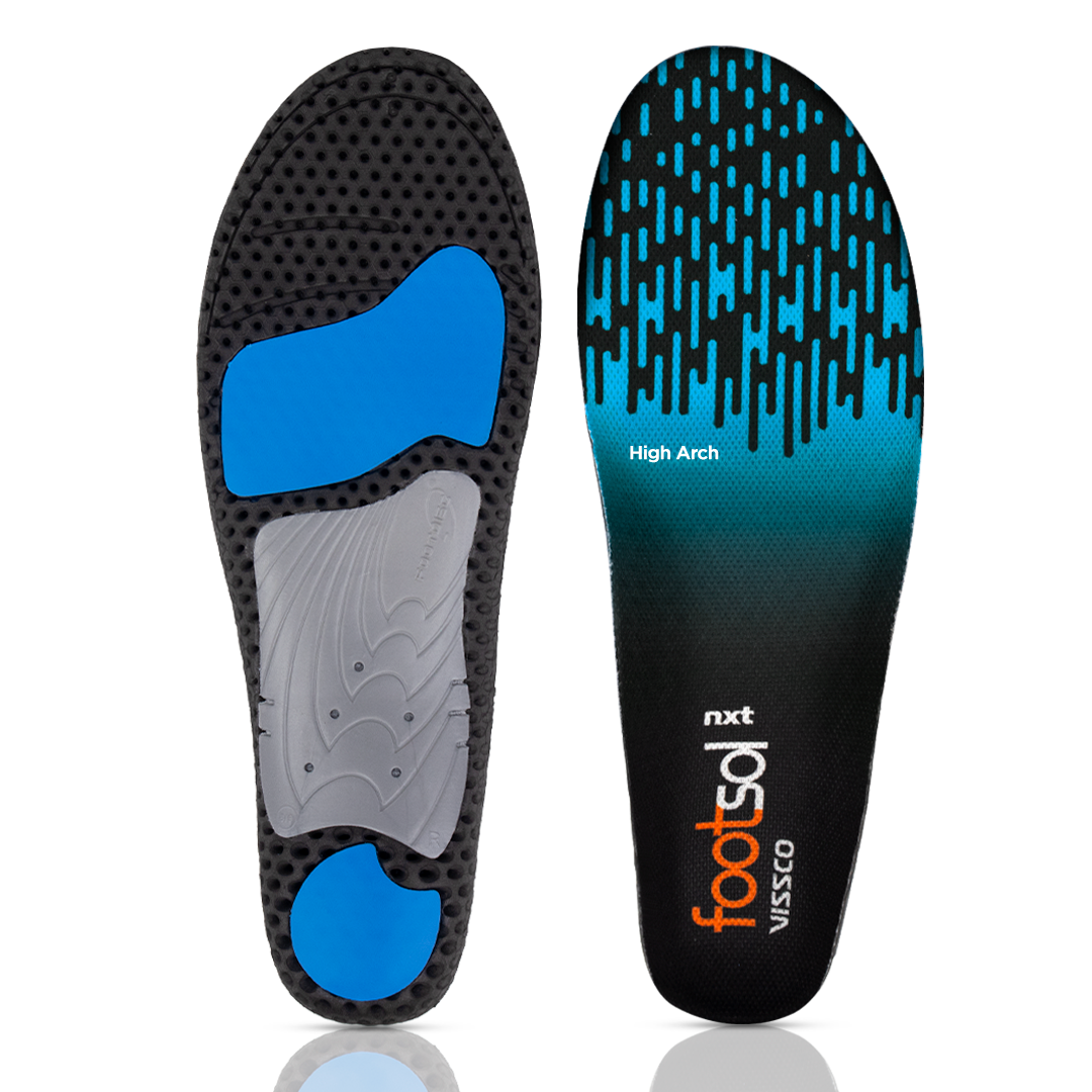 Footsol Nxt Performance Insole by VISSCO | High Arch Support Gel & Memory Foam Insoles | Heel Cushioning, Odor-Free Inserts for Supination, Plantar Fasciitis Relief, Running, Walking, Sports & Work Shoes