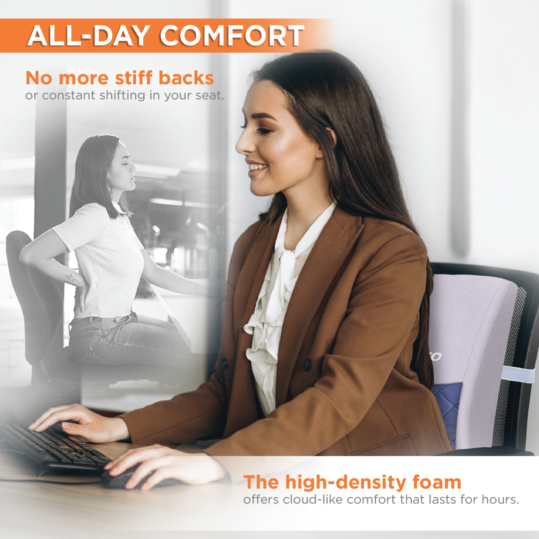 Vissco Smart Orthopaedic Back Rest | For Posture Correction & Relief from Back Pain (Grey)