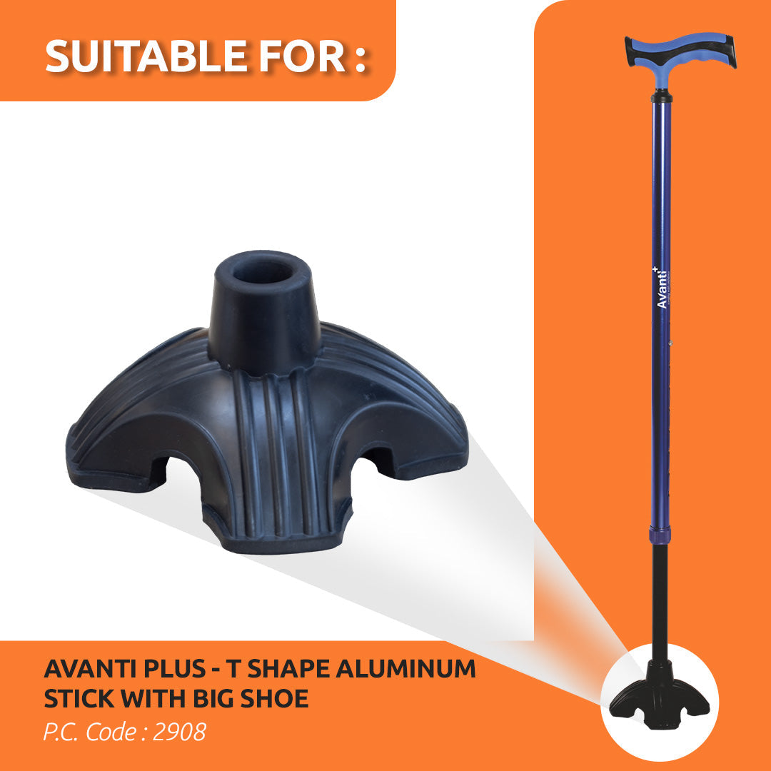 Vissco Rubber Tips/Shoes For Avanti Plus T Shape Walking Stick (Pack of 1)