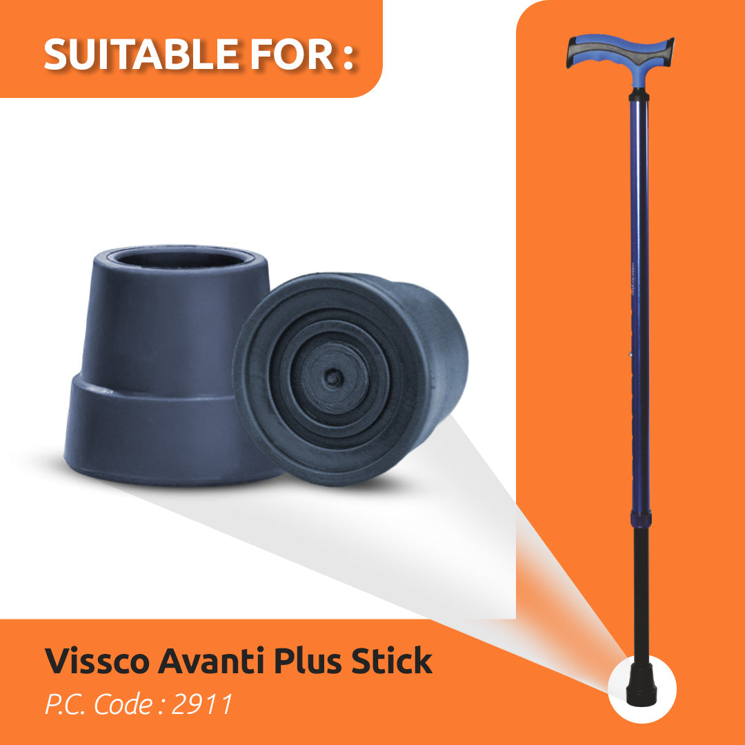 Vissco Rubber Tips/Shoes For Avanti Plus Walking Stick (PACK OF 2)