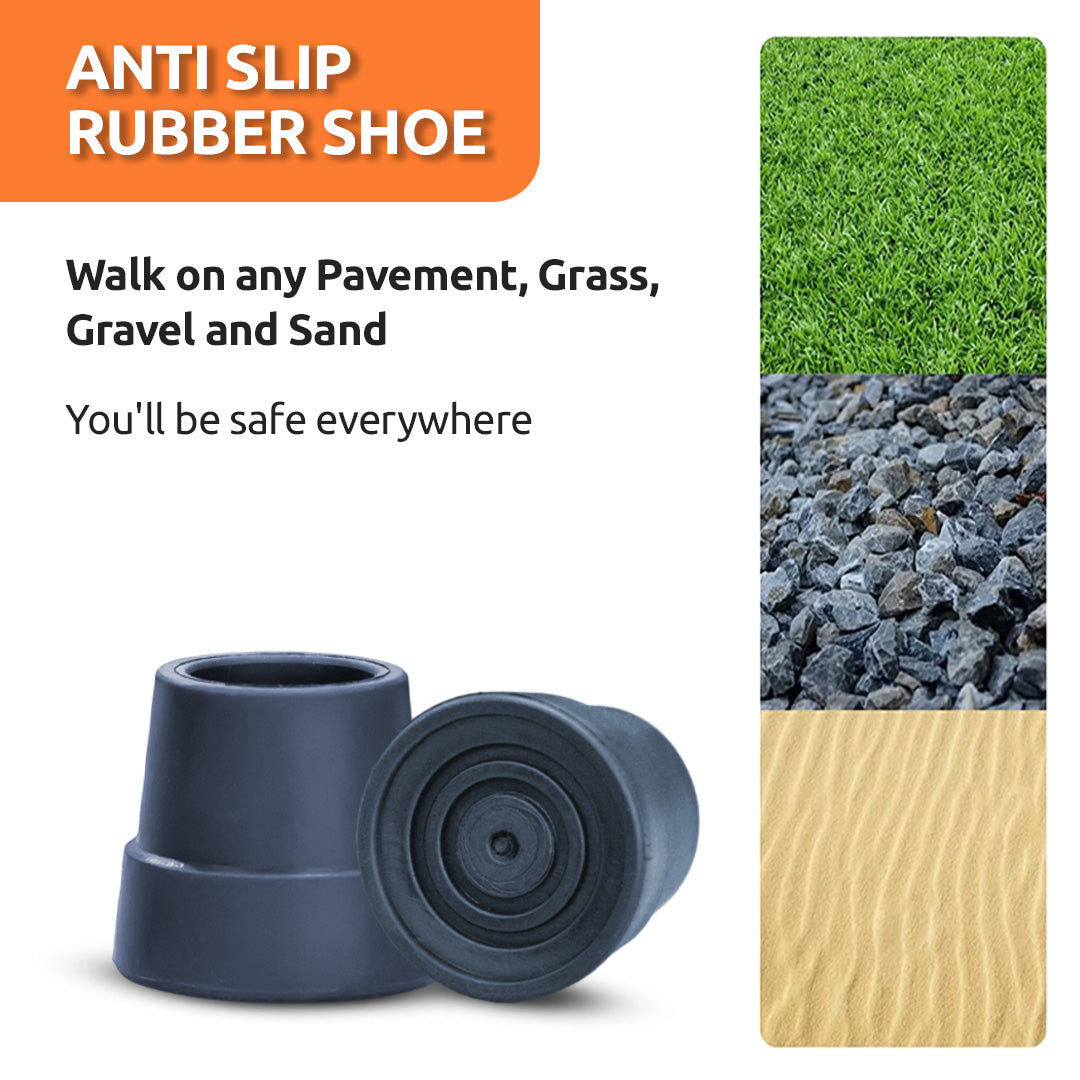 Vissco Rubber Tips/Shoes For Avanti Plus Walking Stick (PACK OF 2)
