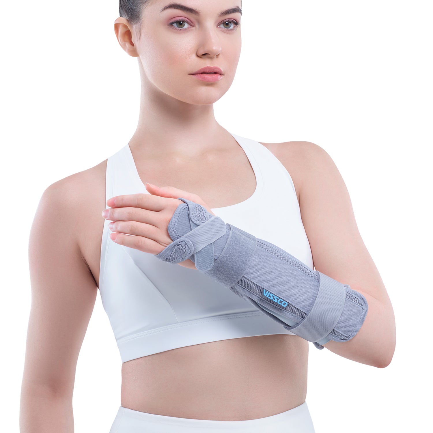 Vissco Forearm Brace - Long | Provides Firm Support to the Wrist | For Colle's fracture & Wrist Sprain/Strain - (Black)