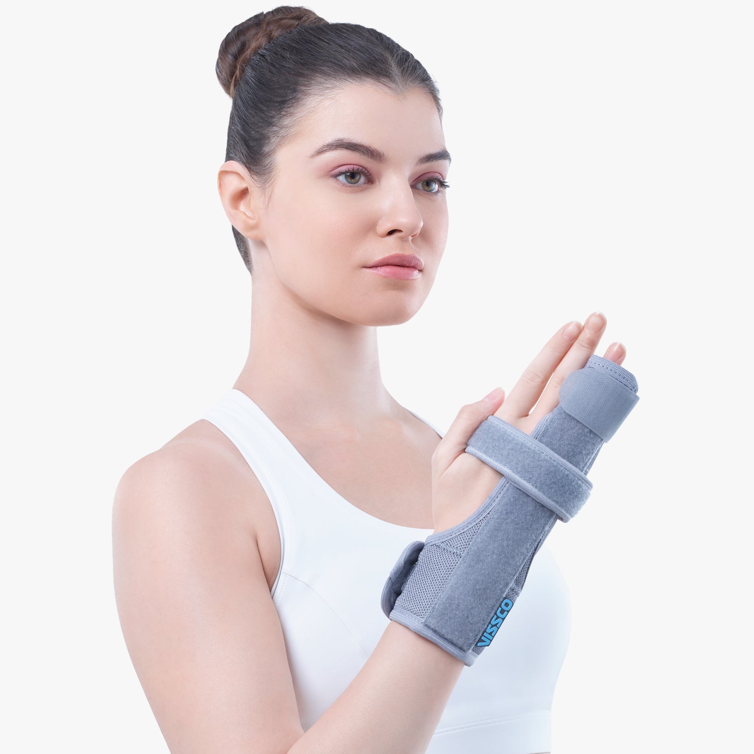 Vissco Boxer's Support Brace | Detachable Splints | For Finger Fracture, Trigger finger | Left / Right hand (Black)